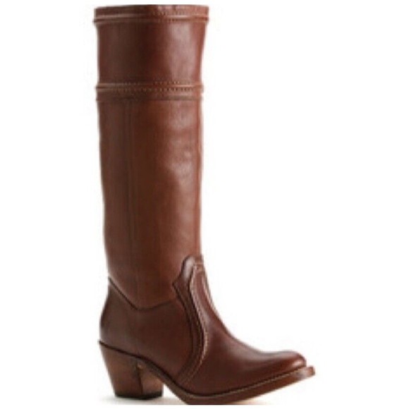 Frye Women's Chestnut Leather Heeled Boots - Picture 2 of 16